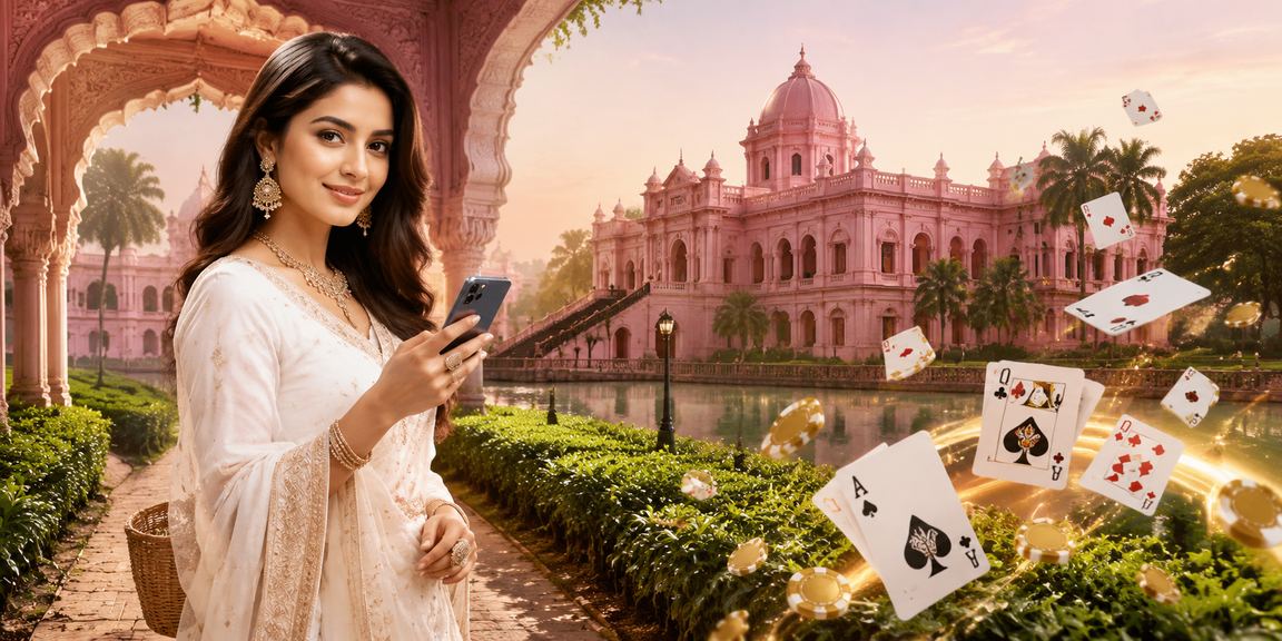Enjoying a referral bonus while playing rummy at a tea garden in Dhaka